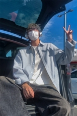 日系复古条纹长袖衬衫男高级感穿搭大码休闲衬衣外套C2251-特价28，男装衬衫，电商A007