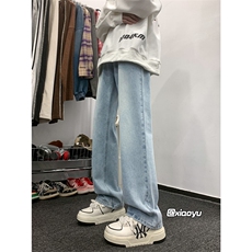 XZ616秋冬季新款重磅宽松微喇百搭纯色休闲牛仔裤TY971P45控58，男装牛仔裤，星座512A（原616）