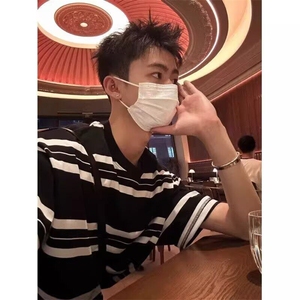 【档口现货】DA162-P40高质量条纹圆领纯棉短袖男宽松百搭半袖t恤图片