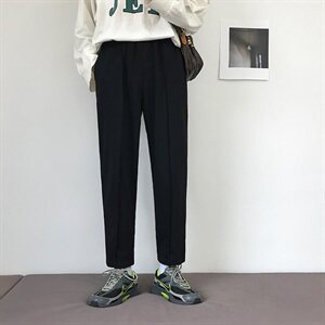518 原创休闲裤男韩版潮流针织裤男宽松直筒长裤子图片
