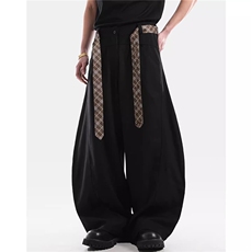 美式街头潮牌cleanfit阔腿弯刀西裤男高街痞帅百搭宽松休，男装西裤，星座302B
