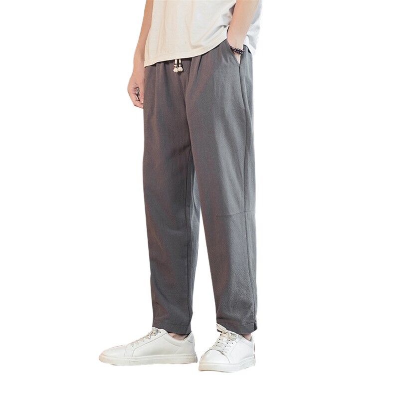 春季中国风大码直筒休闲长裤哈伦小脚束脚裤男QT6008-1-K65-P65,男装休闲裤,电商A008