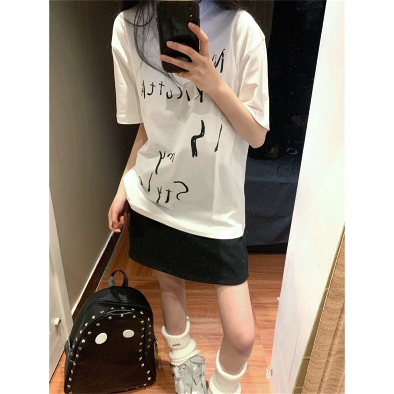 T0792-P2524春夏男女款情侣短袖宽松版小众草写字母印花纯棉T,男装T恤,星座617A-2