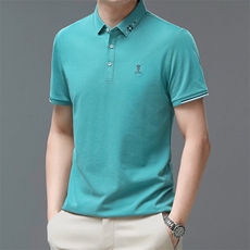 夏季冰丝短袖t恤男士中年半袖polo衫商务休闲潮爸爸装QP1653-P45，男装Polo衫，星座1105-3
