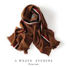 2025年秋季时尚百搭通勤简约休闲人字纹围巾，围巾，英皇羊绒