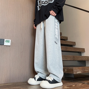 休闲裤男款卫裤潮牌宽松直筒裤子男时尚帅气青少年长裤K509-P40图片