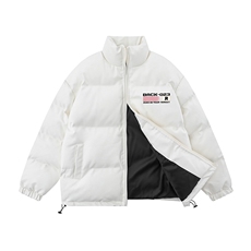 白底23新款冬季时尚百搭宽松字母印花棉服外套MY6456P115控158，男装棉衣，电商A268-1