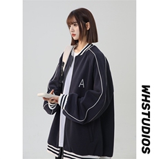 WY208/P75春装新款高品质不起球刺绣卫衣男立领棒球服潮外套，女装卫衣/绒衫，电商基地A050