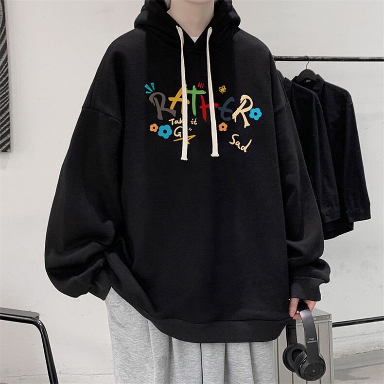纯棉连帽卫衣男大码运动帽衫宽松薄WY2301-P35加绒款-P40,男装卫衣,电商A040