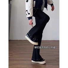 美式高街铆钉微喇牛仔裤ZK0329-特批50，男装牛仔裤，星座313A(原308A-2)