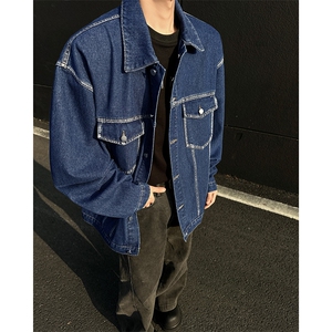 A1992TP65控108-美式复古工装牛仔外套男休闲百搭长袖外套图片