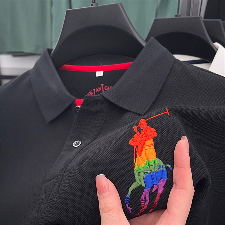 2023新款秋季体恤内搭纯棉保罗POLO衫韩版修身上衣服男士长袖T恤,男装Polo衫,电商B212（原钱塘6029）