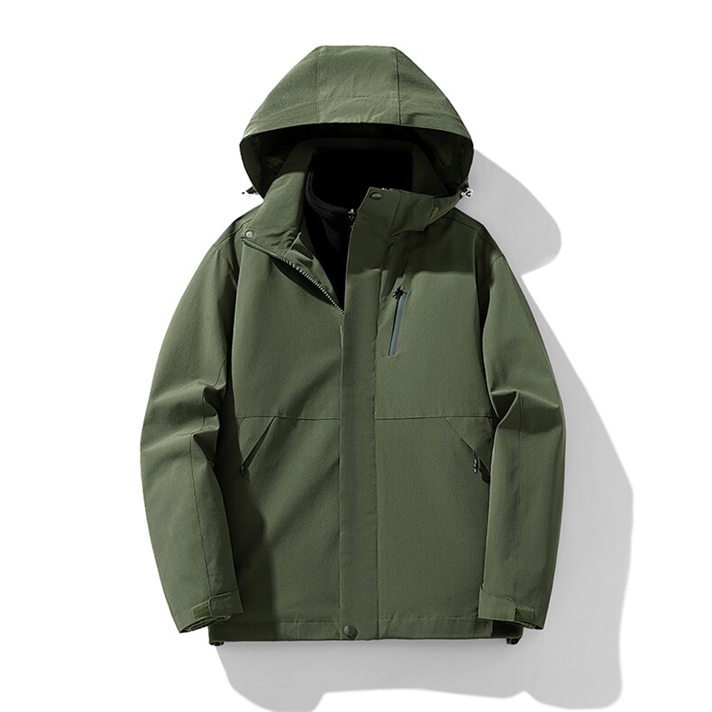 冬季三合一外套日系连帽男装青年夹克户外防水冲锋衣外套6152-P90,男装夹克,星座1403A