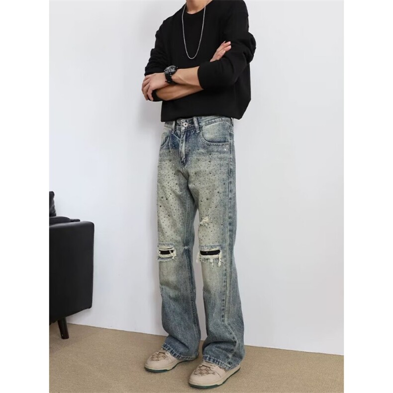 1506/QN20200/P63港风潮男夏季新款嘻哈ins潮高街潮流痞帅长裤图片