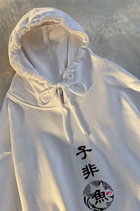 WY2070-P35 加绒款-P40 纯棉连帽卫衣男大码运动帽衫宽松薄外套男图片