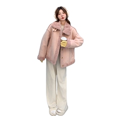 新品现货立领粉色皮毛一体外套2C032196P195K288，女装棉衣/棉服，2C032