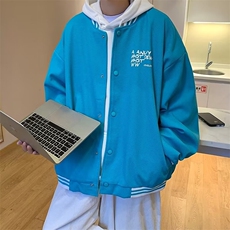 春秋bf宽松炸街上衣高街休闲夹克华夫格棒球服外套男W5261-P53，男装夹克，星座512-2