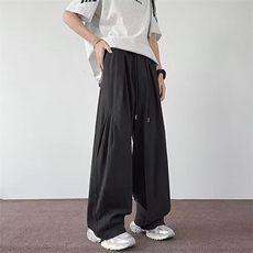日系复古休闲裤男女生学院风宽松直筒阔腿裤工装长裤子K6094-P49，男装休闲裤，星座412-2