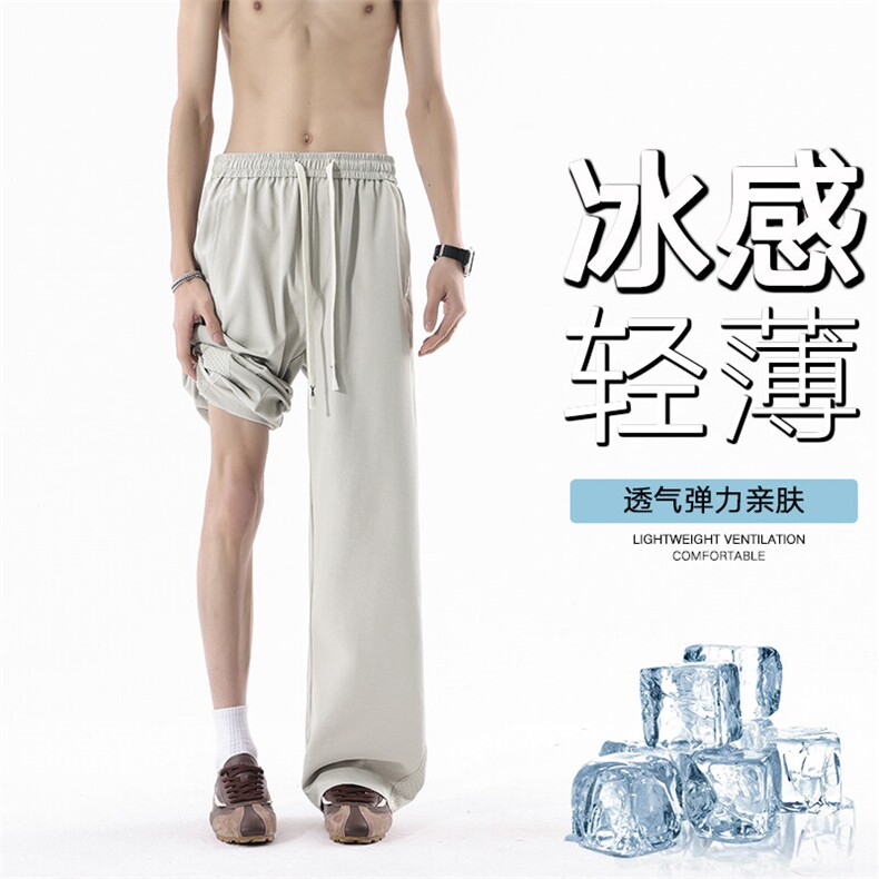 季薄款透气休闲宽松户外伞兵美式高街速干冲锋冰丝裤潮K536p38图片
