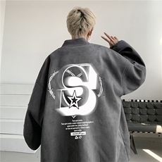 24春秋款美式复古麂皮绒飞行棒球服男女夹克外套JF3304-P80控108，男装夹克，电商B370
