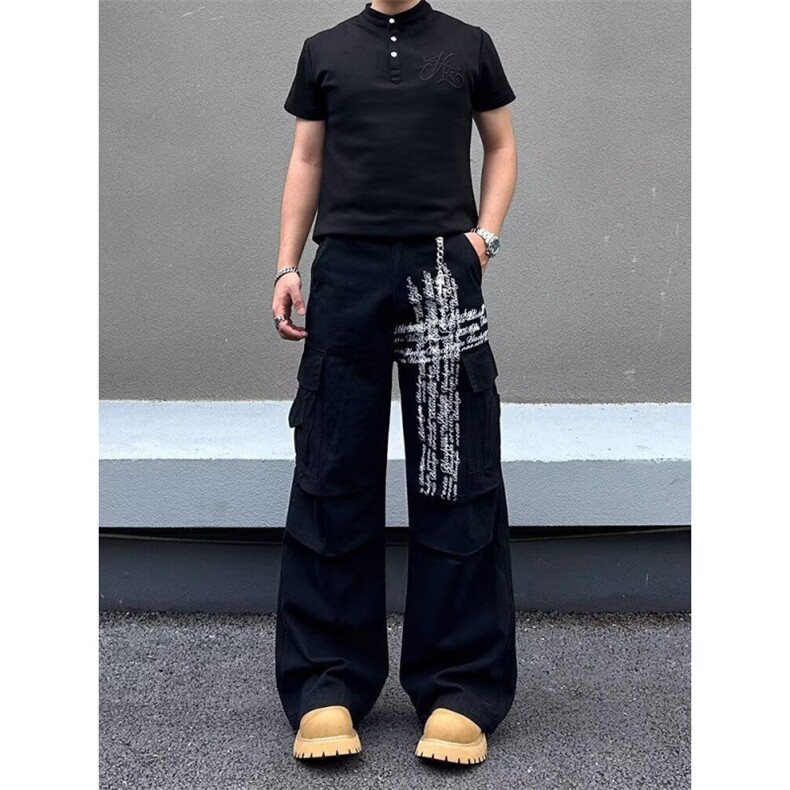 AK1767-P63港风潮流新款高街痞帅嘻哈ins牛仔裤,男装牛仔裤,星座617A-2