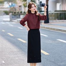 BAO现货2026新款春装时尚气质优雅花边领衬衣百搭半身裙两件套，女装套装/套裙，火爆靓佳人