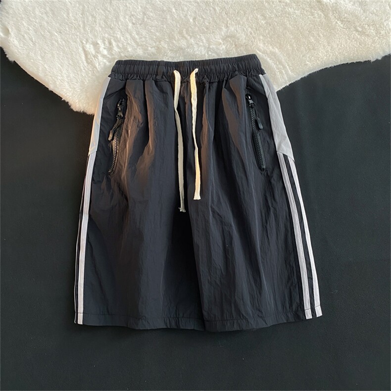 夏季速干短裤男美式高街潮牌休闲运动条纹直筒五分裤DK05004-P37,男装休闲裤,星座308B-2
