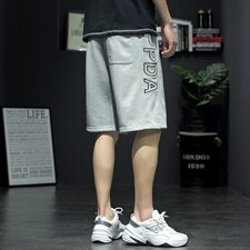 2021夏季新灰墙日系大码男休闲字母刺绣卫裤绣花短裤K2037-P35，男装休闲裤，电商A001