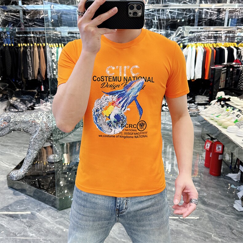 新款品质高端精品欧货夏季男T恤短袖潮流抖音A227B-A-737-P48,男装T恤,电商A227B（原钱塘4066-1）