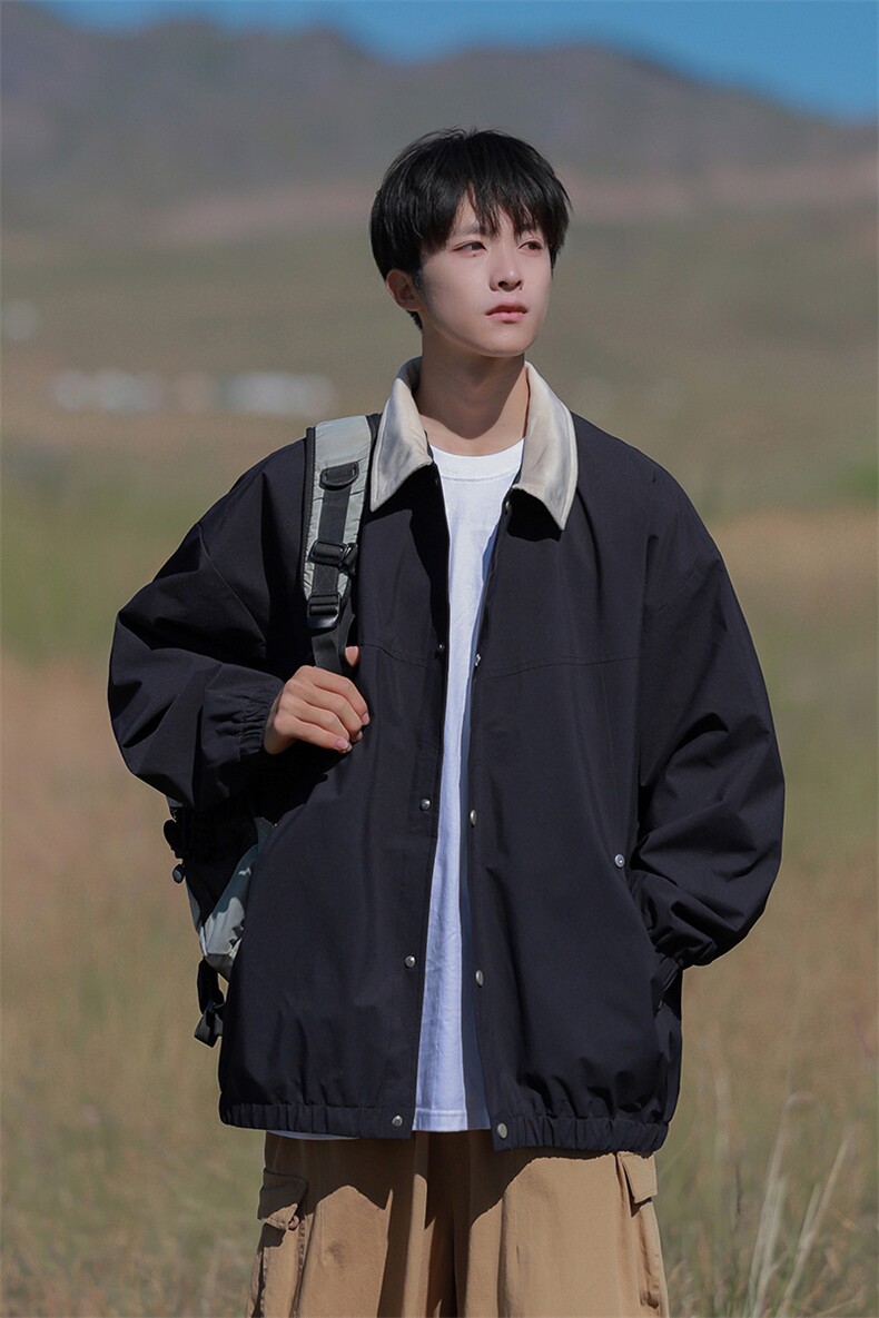 JK7863-P652025秋季新款翻领防水宽松夹克,男装夹克,星座109-1