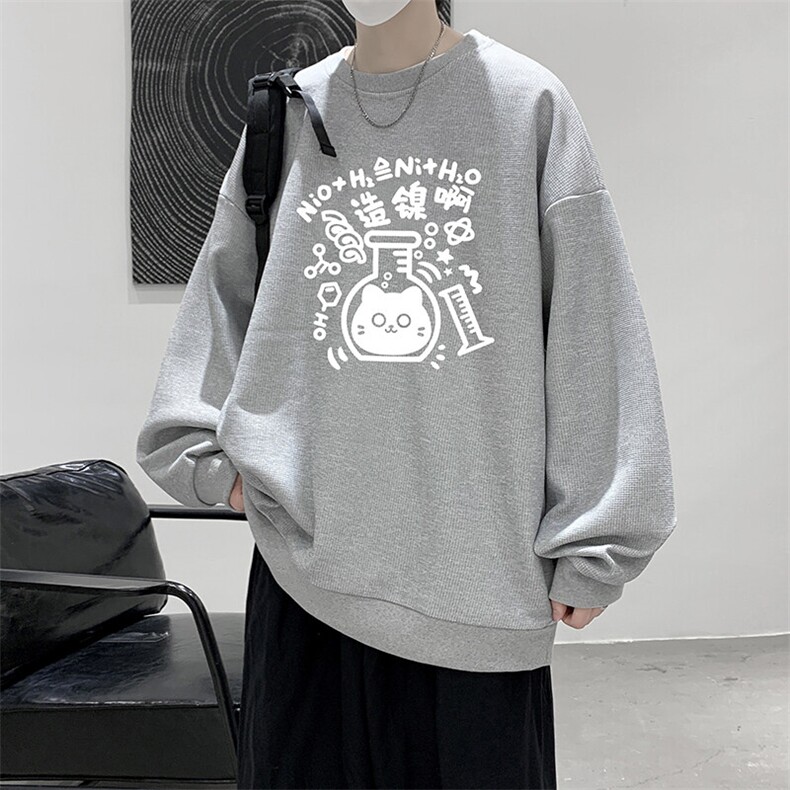 5XL华夫格卫衣男大码胖子圆领长袖t恤HW76421-P30,男装T恤,电商A040