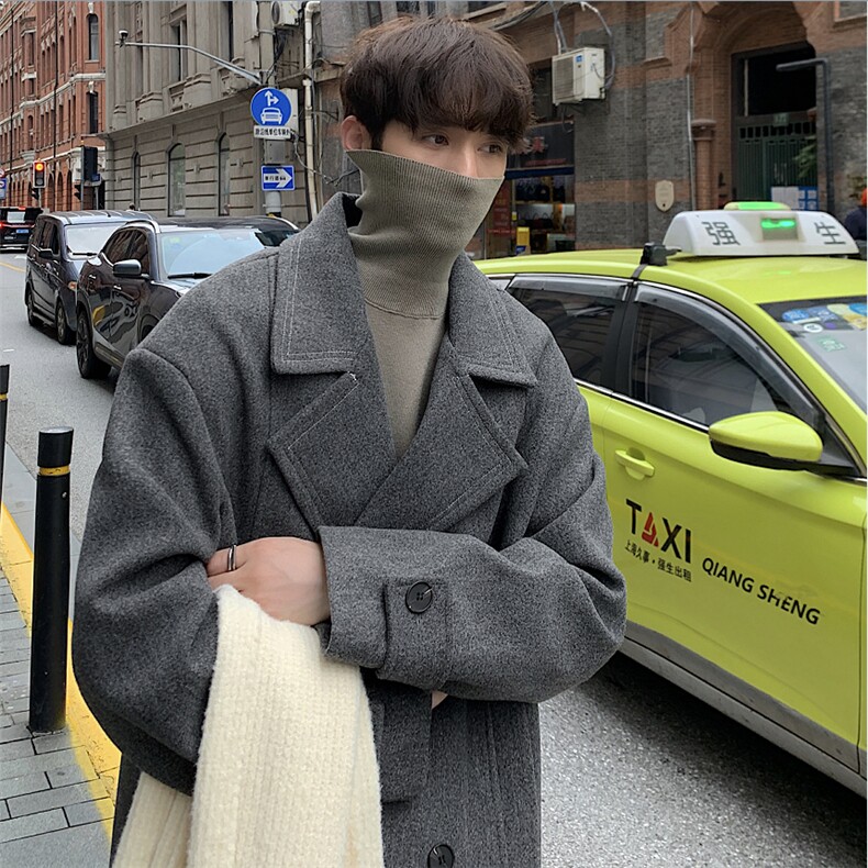 冬季男士毛呢大衣中长款宽松风衣外套23006P125，男装风衣，电商A430（原星座702）