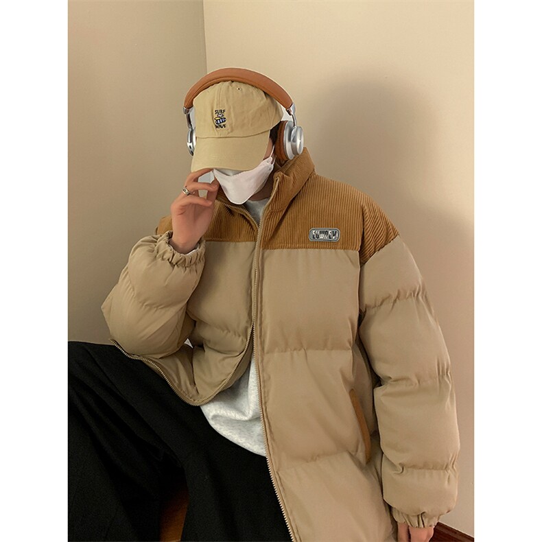 棉衣男韩版潮流拼色字母刺绣高街帅保暖2023冬季ins外套MF051-P81,男装棉衣,星座412-3
