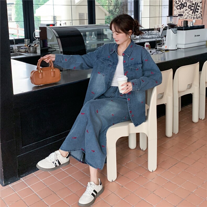 26春季新款牛仔刺绣两件套6670-P195-K298,女装套装/套裙,2C317