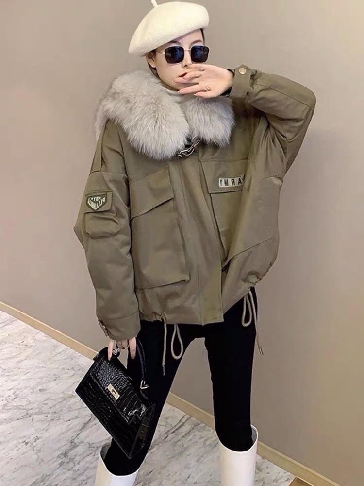 ZHG8117欧版狐毛海军领獭兔毛内胆皮草派克服,女装皮草,L·H·X