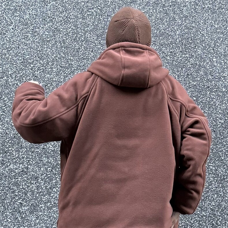 大码加厚摇粒绒羽绒服卫衣90白鸭绒宽松男女连帽外套夹克Y58P110,男装夹克,星座210