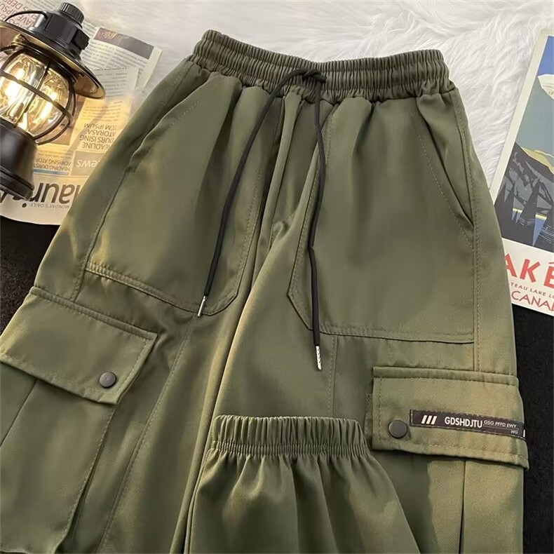 日系工装裤子男女秋冬美式宽松潮牌多口袋休闲束脚长裤AK827-p40,男装休闲裤,星座1008