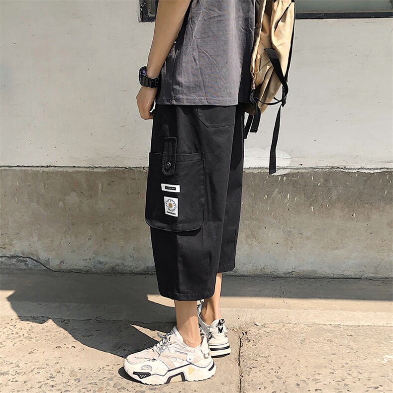K707-P45夏季男士大口袋工装七分裤男宽松大码直筒灯笼潮裤,男装休闲裤,电商B369（原A024）