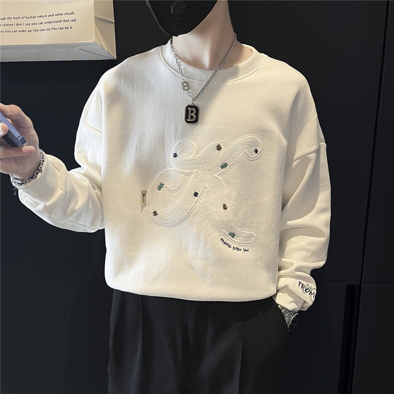 重工刺绣潮流卫衣男社会小伙店主风301C-WY17P68控98加绒P78,男装卫衣,星座301C（原B323）