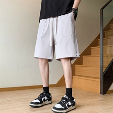 夏季新款冰丝垂感短裤港风休闲裤男免烫宽松凉感K23216-P35，男装休闲裤，星座717