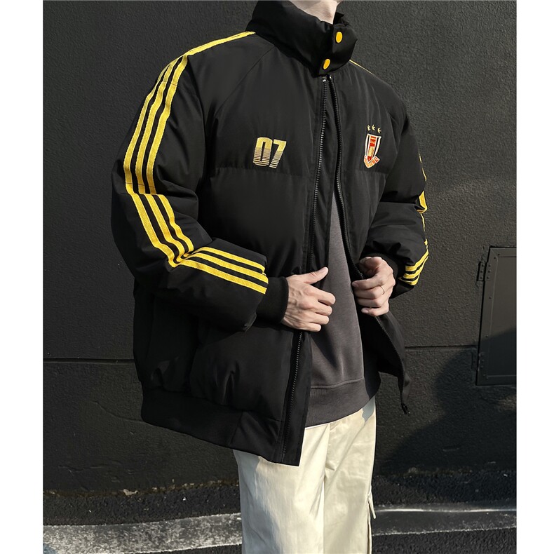 冬装新品港风织带棉服刺绣logo棉衣休闲加厚外套男G1105P118,男装棉衣,电商A339