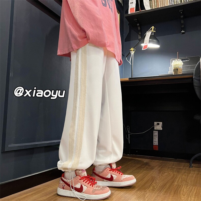 XZ616秋季新款华夫格拼接编织带贴标抽绳休闲裤TY377P55控68,男装休闲裤,星座512A（原616）
