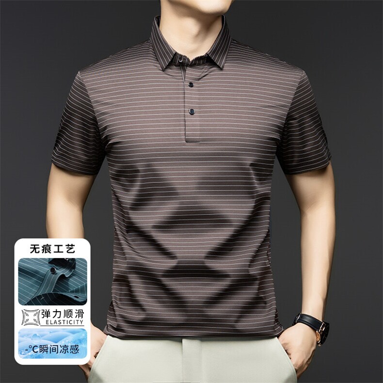 夏季高端男士条纹短袖衫翻领POLO衫休闲商务休闲都市男装,男装T恤,钱塘6003（原4033）