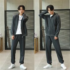 冬加绒加厚运动套装宽松开衫卫衣两件套运动服加肥大码910款，男装卫衣，星座802