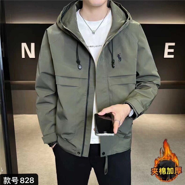 加棉加厚连帽长袖美式简约夹克秋季休闲外套N823-加棉P100常规90,男装夹克,星座310B-3