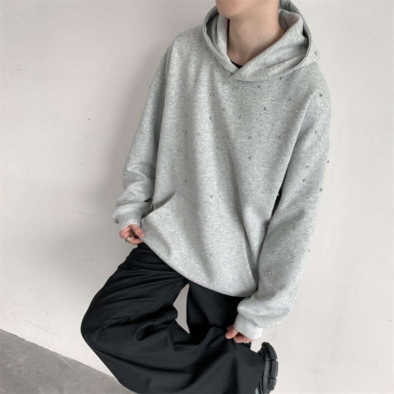 满天星重工烫钻垫肩连帽卫衣男痞帅宽松情侣帽衫外套WY1226P105,男装卫衣,星座512-1（原513-3）