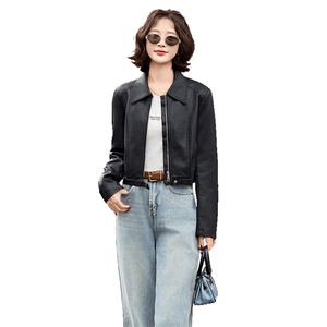 主推引流外套女2025春秋设计感休闲小个子显瘦显高夹克机车服上衣图片