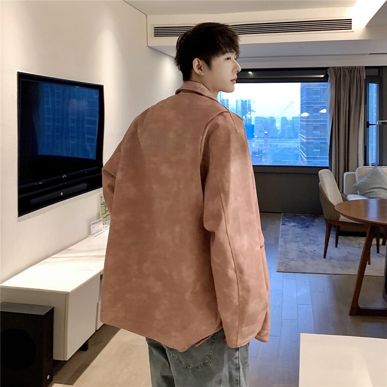 港风美式PU皮复古面料立体裁剪设计皮衣夹克男JK77913P95控148,男装夹克,星座226-1
