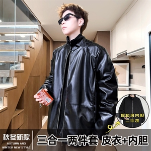 三合一两件套冬季加厚皮棉衣男士棉袄立领外套A266-PYT0051-P120图片
