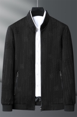 2023春秋季新款男士立领印花夹克中年休闲外套商务爸爸装上衣服，男装夹克，电商B212（原钱塘6029）
